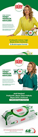 Fairy Yüzey Temizlik Havlusu 100 Yaprak Limon Yağlı & Aktif Oksijen (4 Lü Set) 400 Yaprak Karma