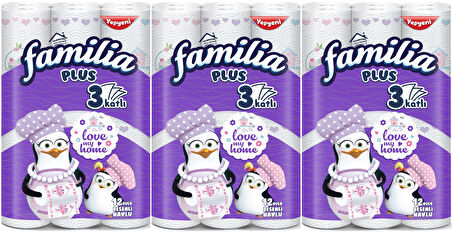 Familia Kağıt Havlu Plus Desenli 36 Lı Pk (3 Katlı) (3Pk*12) Love My Home