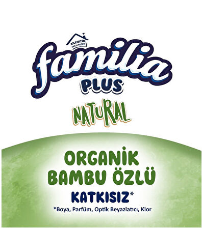 Familia Plus Tuvalet Kağıdı 3 Katlı 64 Lü Paket Natural Organik Bambu Özlü (2PK*32)