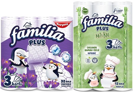 Familia Avantaj Set Plus Tuvalet Kağıdı 32 Li Rulo Sihirli Çiçekler + 12 Li Rulo Organik Bambu Özlü