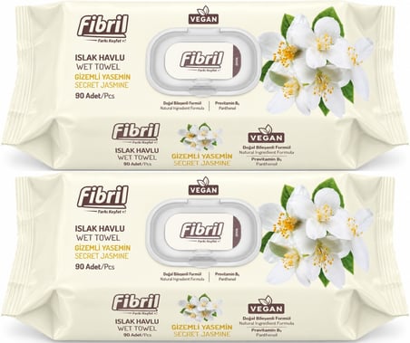 Fibril Islak Havlu Mendil 90 Yaprak Gizemli Yasemin Plastik Kapaklı (2 Li Set) 180 Yaprak