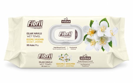 Fibril Islak Havlu Mendil 90 Yaprak Gizemli Yasemin Plastik Kapaklı (4 Lü Set) 360 Yaprak