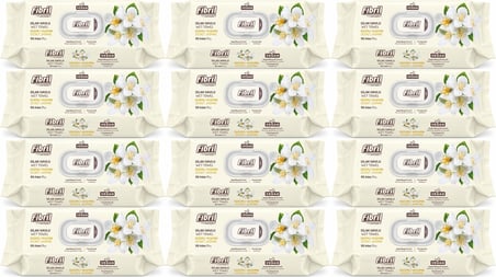 Fibril Islak Havlu Mendil 90 Yaprak Gizemli Yasemin Plastik Kapaklı (12 Li Set) 1080 Yaprak