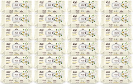 Fibril Islak Havlu Mendil 90 Yaprak Gizemli Yasemin Plastik Kapaklı (24 Lü Set) 2160 Yaprak