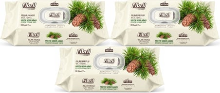 Fibril Islak Havlu Mendil 90 Yaprak Mistik Sedir Ağacı Plastik Kapaklı (3 Lü Set) 270 Yaprak