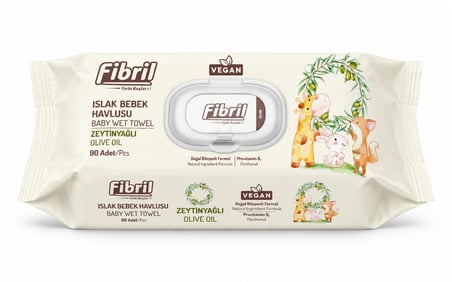 Fibril Islak Havlu Bebek Mendil 90 Yaprak Zeytinyağlı & Bebek (Karma 12 Li Set) 1080 Yaprak