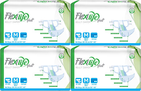 Flexi Life Yetişkin Hasta Bezi Bel Bantlı Tekstil Yüzeyli Medium Orta 120 Adet