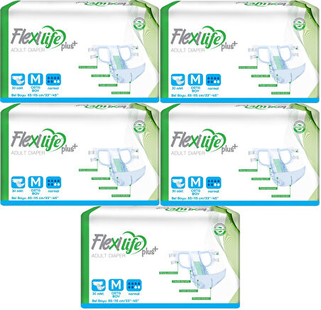 Flexi Life Yetişkin Hasta Bezi Bel Bantlı Tekstil Yüzeyli Medium Orta 150 Adet