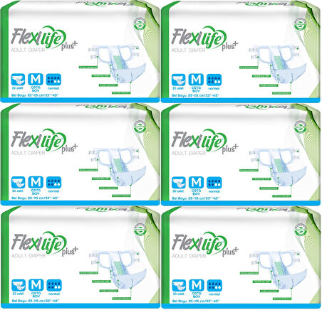 Flexi Life Yetişkin Hasta Bezi Bel Bantlı Tekstil Yüzeyli Medium Orta 180 Adet
