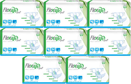 Flexi Life Yetişkin Hasta Bezi Bel Bantlı Tekstil Yüzeyli Medium Orta 240 Adet