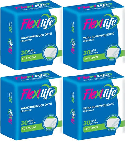 Flexi Life Kedi - Köpek - Evcil Hayvan Çiş Tuvalet Eğitim Pedi 60*90CM 120 Adet (4PK*30)