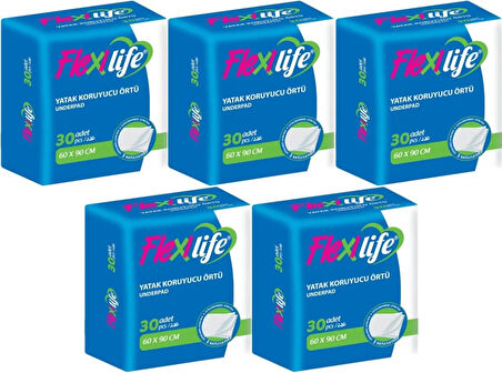 Flexi Life Kedi - Köpek - Evcil Hayvan Çiş Tuvalet Eğitim Pedi 60*90CM 150 Adet (5PK*30)