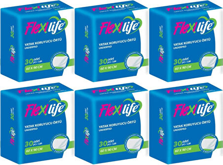 Flexi Life Kedi - Köpek - Evcil Hayvan Çiş Tuvalet Eğitim Pedi 60*90CM 180 Adet (6PK*30)