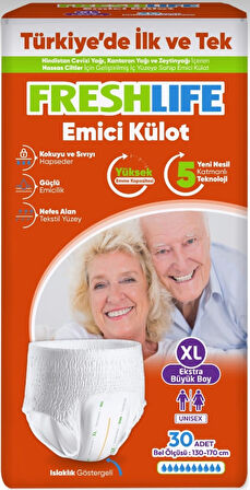 FreshLife Emici Külot Hasta Bezi XL Ekstra Büyük 60 Adet (2PK*30)