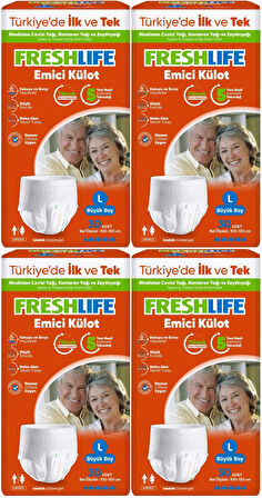 FreshLife Emici Külot Hasta Bezi Large - Büyük - L 120 Adet (4PK*30)