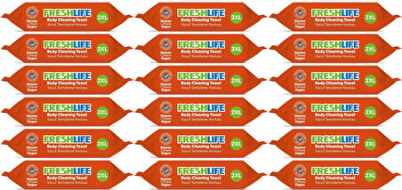 Freshlife Hasta Vücut Temizleme Islak Mendil Havlu 50 Yaprak XL (18 Li Set)