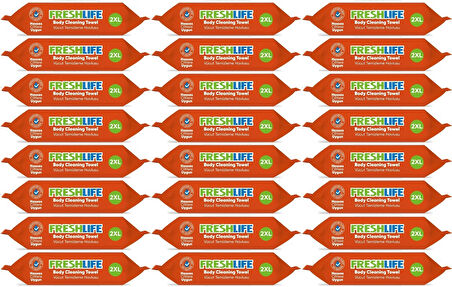 Freshlife Hasta Vücut Temizleme Islak Mendil Havlu 50 Yaprak XL (24 Lü Set)