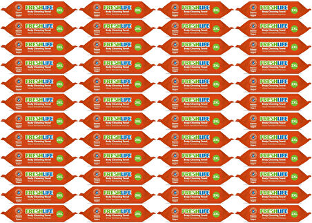 Freshlife Hasta Vücut Temizleme Islak Mendil Havlu 50 Yaprak XL (48 Li Set)