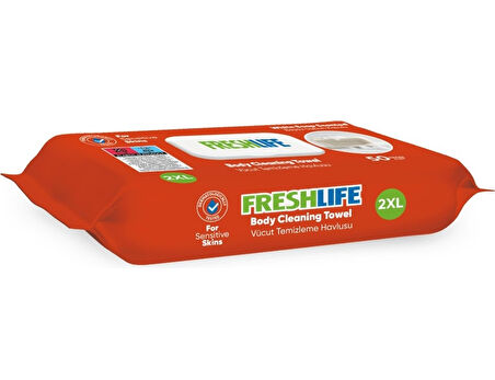 Freshlife Hasta Vücut Temizleme Islak Mendil Havlu 50 Yaprak XL (48 Li Set)