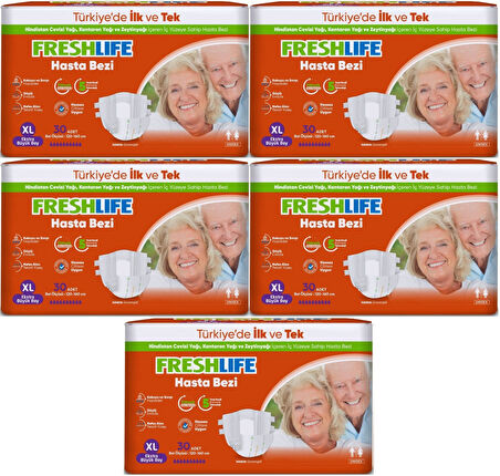 FreshLife Yetişkin Hasta Bezi Bel Bantlı XL - Ekstra Large - Extra Large 150 Adet (5PK*30)