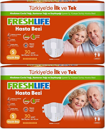 FreshLife Yetişkin Hasta Bezi Bel Bantlı S - Küçük - Small 60 Adet (2PK*30)
