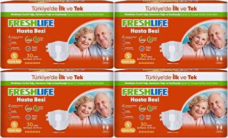FreshLife Yetişkin Hasta Bezi Bel Bantlı S - Küçük - Small 120 Adet (4PK*30)