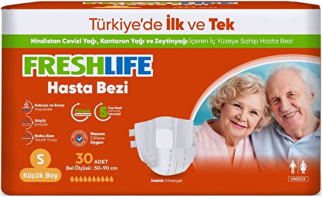 FreshLife Yetişkin Hasta Bezi Bel Bantlı S - Küçük - Small 150 Adet (5PK*30)
