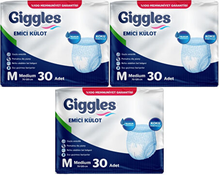 Giggles Hasta Bezi Yetişkin Emici Külot M-Orta 90 Adet (3Pk*30)