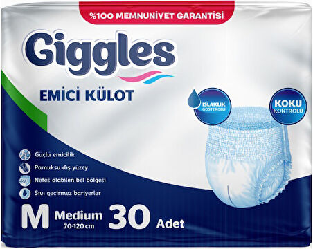 Giggles Hasta Bezi Yetişkin Emici Külot M-Orta 90 Adet (3Pk*30)