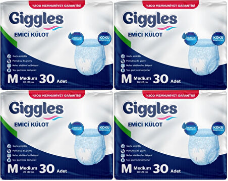 Giggles Hasta Bezi Yetişkin Emici Külot M-Orta Medium 120 Adet (4Pk*30)