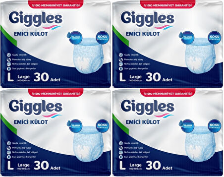 Giggles Hasta Bezi Yetişkin Emici Külot L-Büyük 120 Adet (4Pk*30)