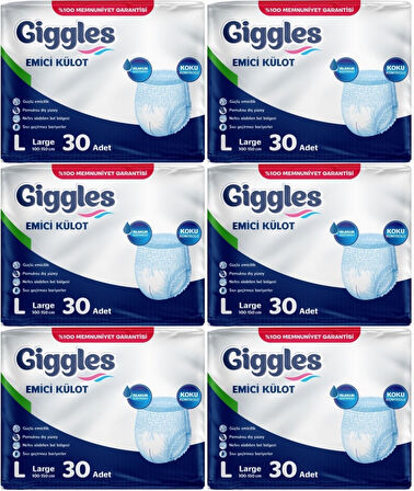 Giggles Hasta Bezi Yetişkin Emici Külot L-Büyük 180 Adet (6Pk*30)