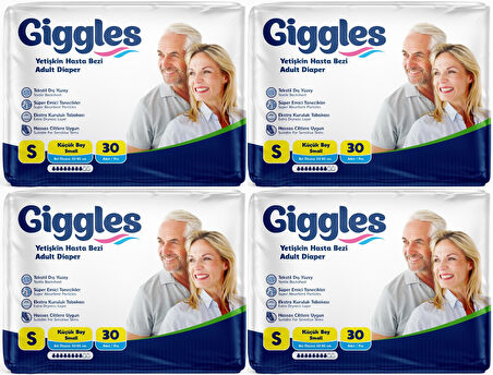 Giggles Hasta Bezi Yetişkin Bel Bantlı Tekstil Yüzey Küçük - Small (S) 120 Adet (4PK*30)