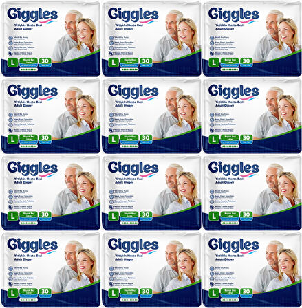 Giggles Hasta Bezi Yetişkin Bel Bantlı Tekstil Yüzey Büyük - Large (L) 360 Adet (12PK*30)