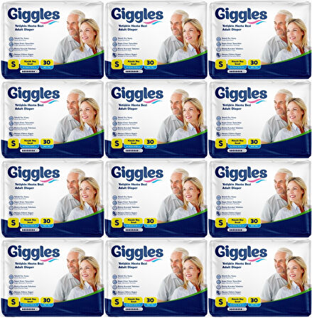 Giggles Hasta Bezi Yetişkin Bel Bantlı Tekstil Yüzey Küçük - Small (S) 360 Adet (12PK*30)