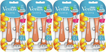 Gillette Venus Riviera Kullan At Kadın Tıraş Bıçağı 8 Li Set (4PK*2)