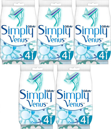 Gillette Simply Venus 2 Kullan At Kadın Tıraş Bıçağı 20 Li Set (5PK*4)