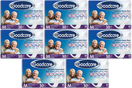 Goodcare Hasta Bezi Yetişkin Bel Bantlı Tekstil Yüzey M Medium - Orta 240 Adet (8PK*30)