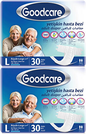 Goodcare Hasta Bezi Yetişkin Bel Bantlı Tekstil Yüzey L Large - Büyük 60 Adet (2PK*30)