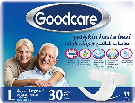 Goodcare Hasta Bezi Yetişkin Bel Bantlı Tekstil Yüzey L Large - Büyük 60 Adet (2PK*30)