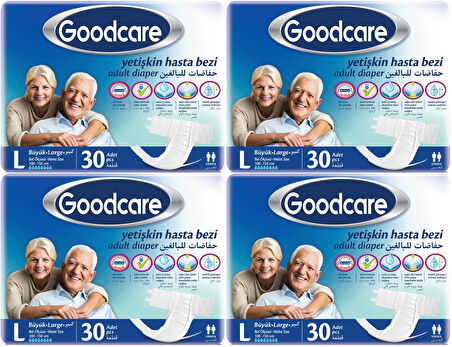 Goodcare Hasta Bezi Yetişkin Bel Bantlı Tekstil Yüzey L Large - Büyük 120 Adet (4PK*30)