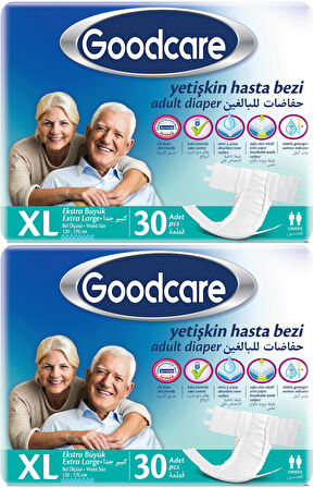 Goodcare Hasta Bezi Yetişkin Bel Bantlı Tekstil Yüzey XL Extra Large - Ekstra Büyük 60 Adet (2PK*30)