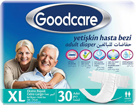 Goodcare Hasta Bezi Yetişkin Bel Bantlı Tekstil Yüzey XL Extra Large - Ekstra Büyük 60 Adet (2PK*30)