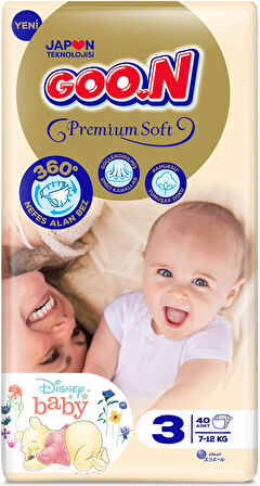Goon Premium Soft Bebek Bezi Beden:3 (7-12Kg) Midi 120 Adet Jumbo Fırsat Pk