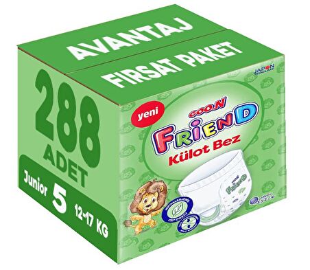 Goon Friend Külot Bebek Bezi Beden:5 (12-17KG) Junior 288 Adet Avantaj Fırsat Pk