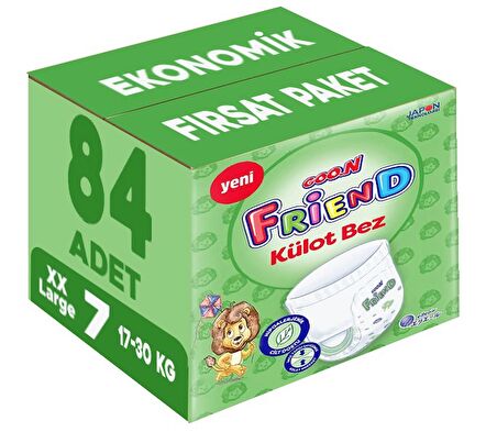 Goon Friend Külot Bebek Bezi Beden:7 (17-30KG) XX Large 84 Adet Ekonoik Fırsat Pk
