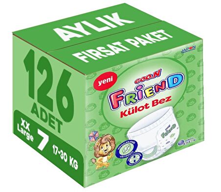 Goon Friend Külot Bebek Bezi Beden:7 (17-30KG) XX Large 126 Adet Aylık Fırsat Pk