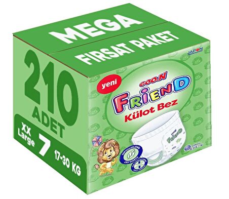 Goon Friend Külot Bebek Bezi Beden:7 (17-30KG) XX Large 210 Adet Mega Fırsat Pk