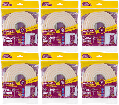 GreenLeaves Süngerli Pencere Bandı 5 Metre (6 Lı Set)