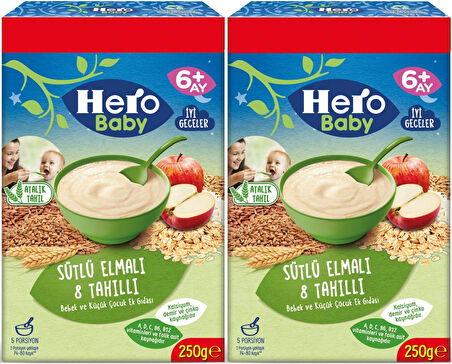 Hero Baby Kaşık Maması 250GR Sütlü Meyveli 8 Tahıllı (Avantaj Pk) (2 Li Set)